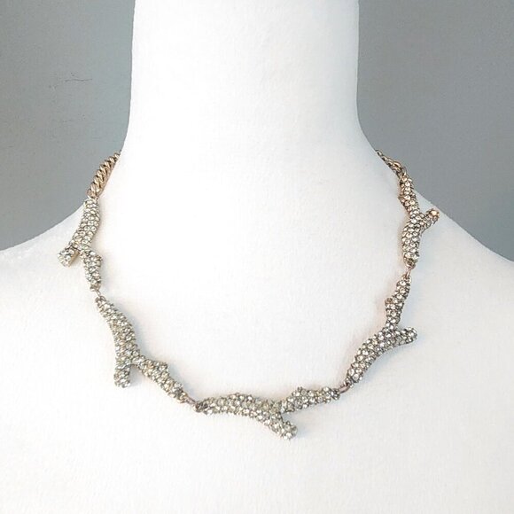 Rare Badgley Mischka Coral Branch Swavorski Crystal Necklace - Picture 1 of 11
